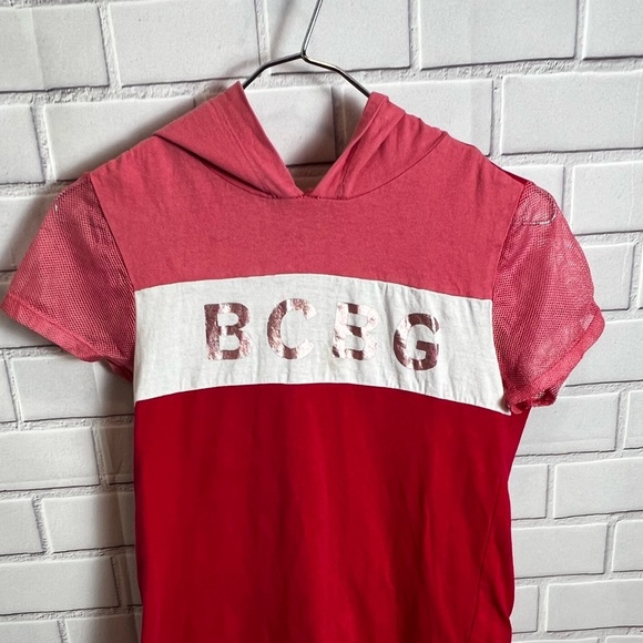 BCBG Girls Pink/Gray/Black Color block & Mesh T-Shirt Dress/size L - Picture 5 of 8